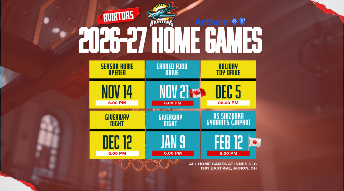 Akron Aviators schedule for 2026 - 2027 season